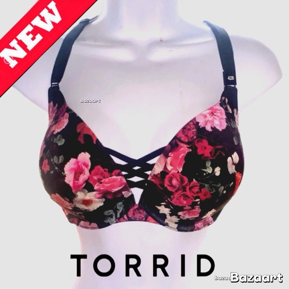 torrid Other - TORRID || Curves Floral Push-Up Plunge Floral T-Shirt Bra-